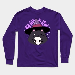 Too cute to spook a cute halloween black cat Long Sleeve T-Shirt